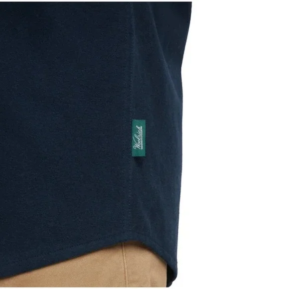 Woolrich Chamois Shirt Men Small 100% Cotton Long Sleeve Button Down Navy NWT - Picture 10 of 10